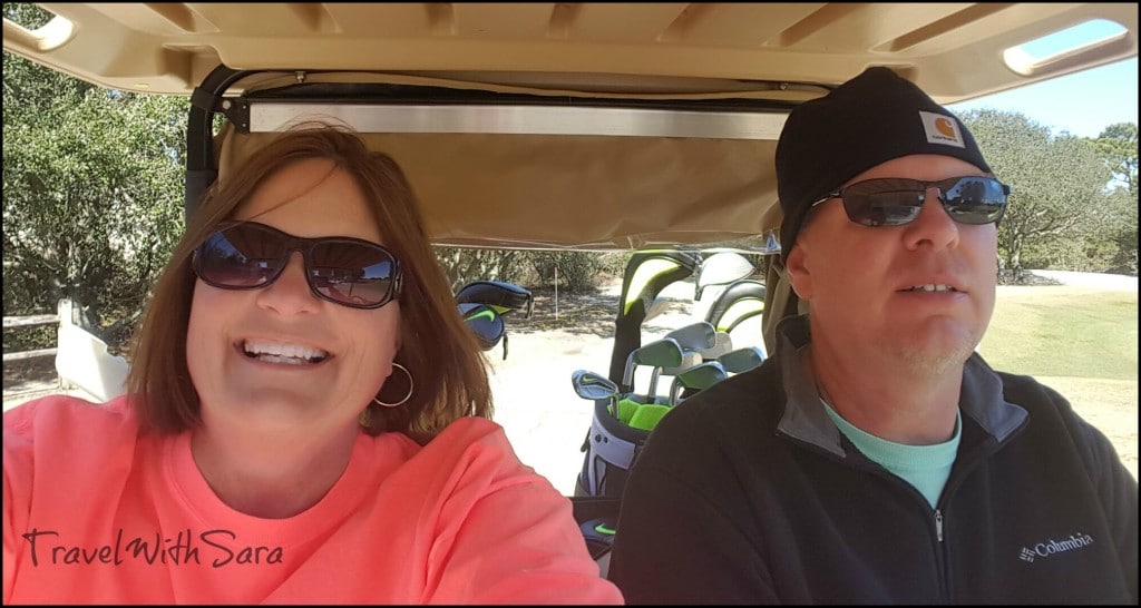 Sara and Todd in Golf Cart