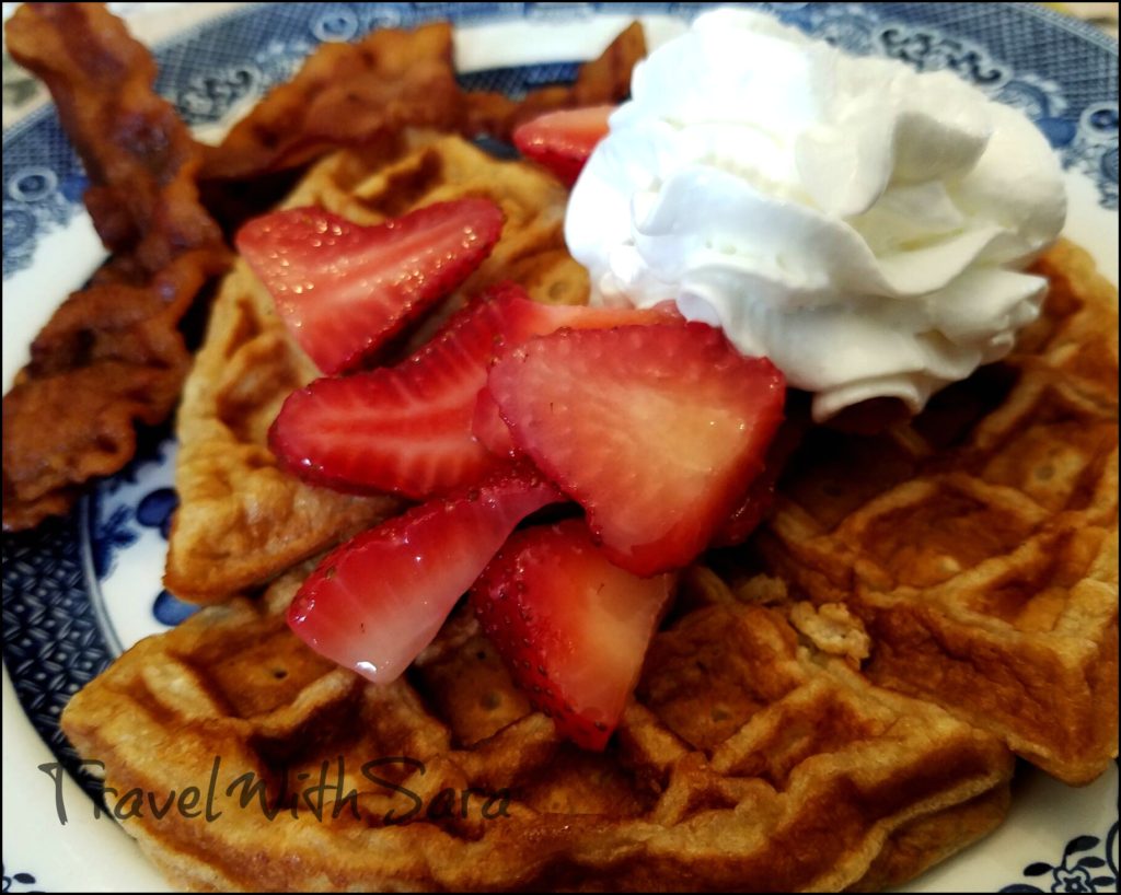 waffles and strawberries