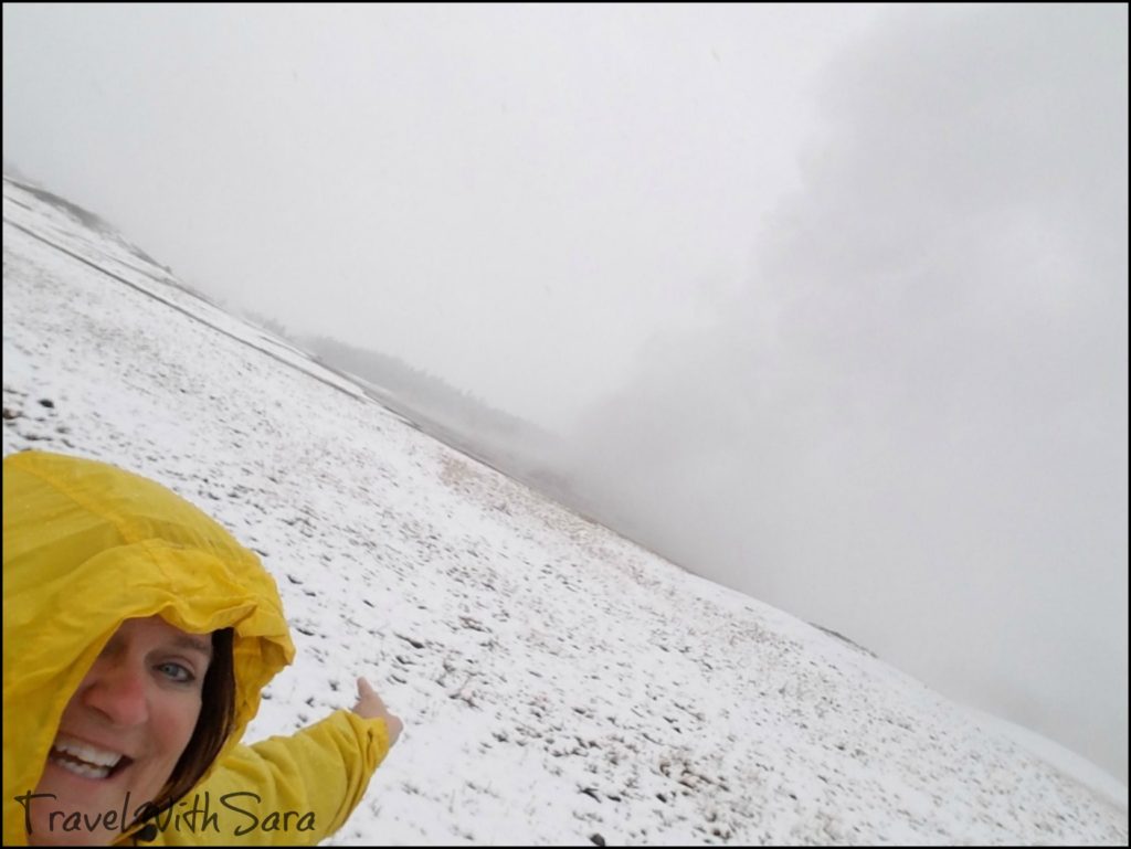 Sara at Old Faithful