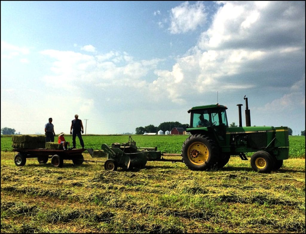 John Deere baling