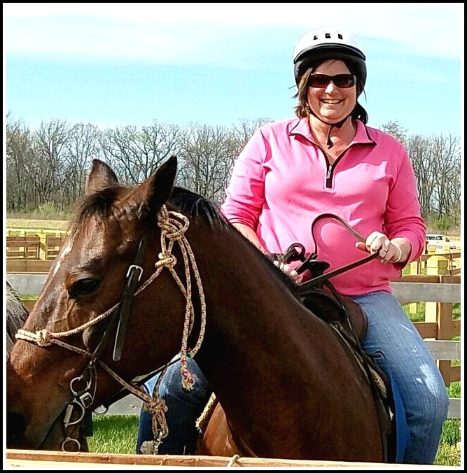 Sara on horse in Indiana
