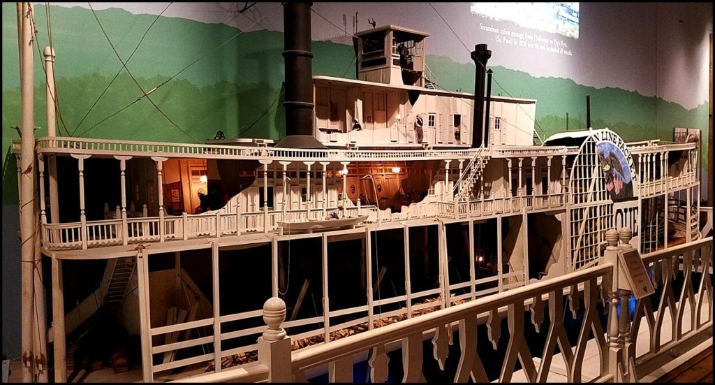 riverboat replica in museum