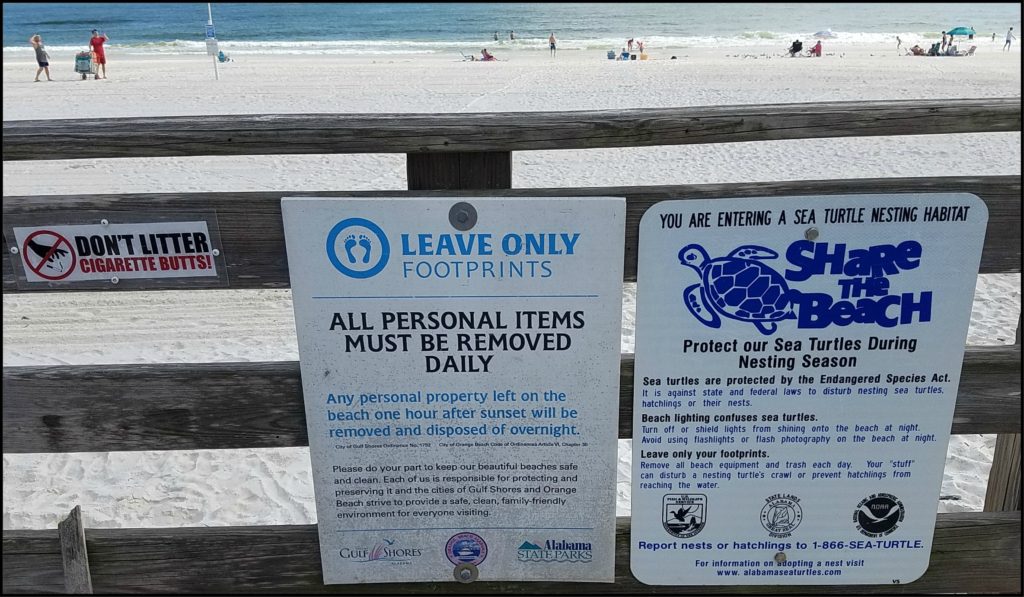 Leave only Footprints on Alabama Beaches