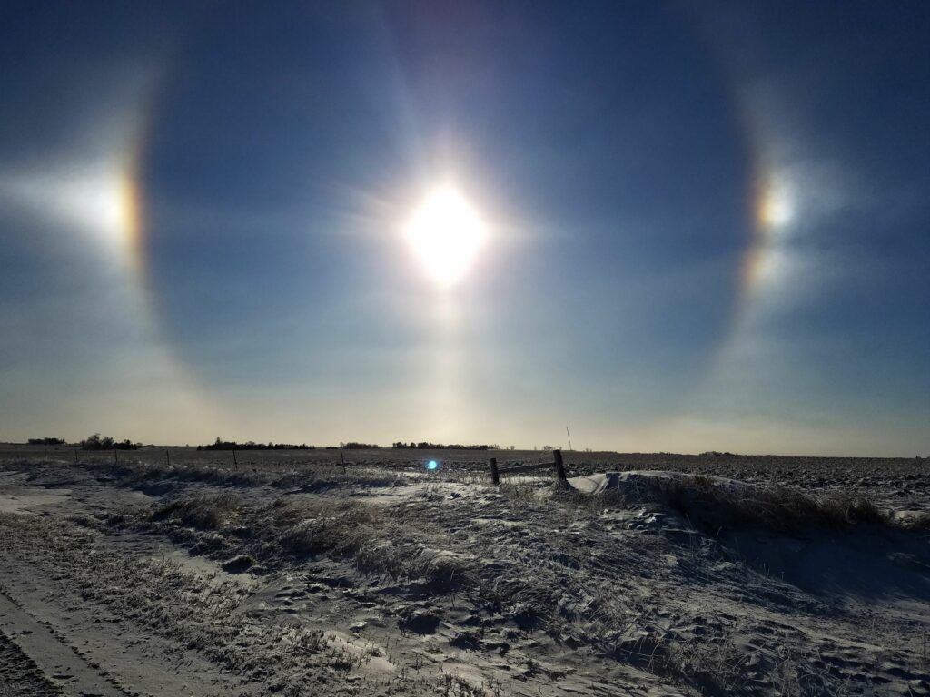 Iowa Sundogs Winter Day