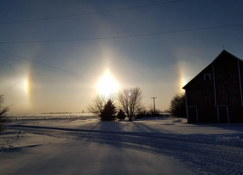 An Iowa Winter Is Always Memorable With Snow and sun dogs