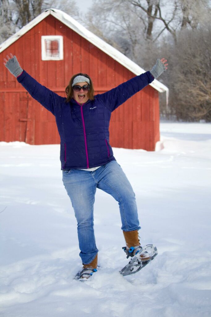 snow shoeing in Iowa