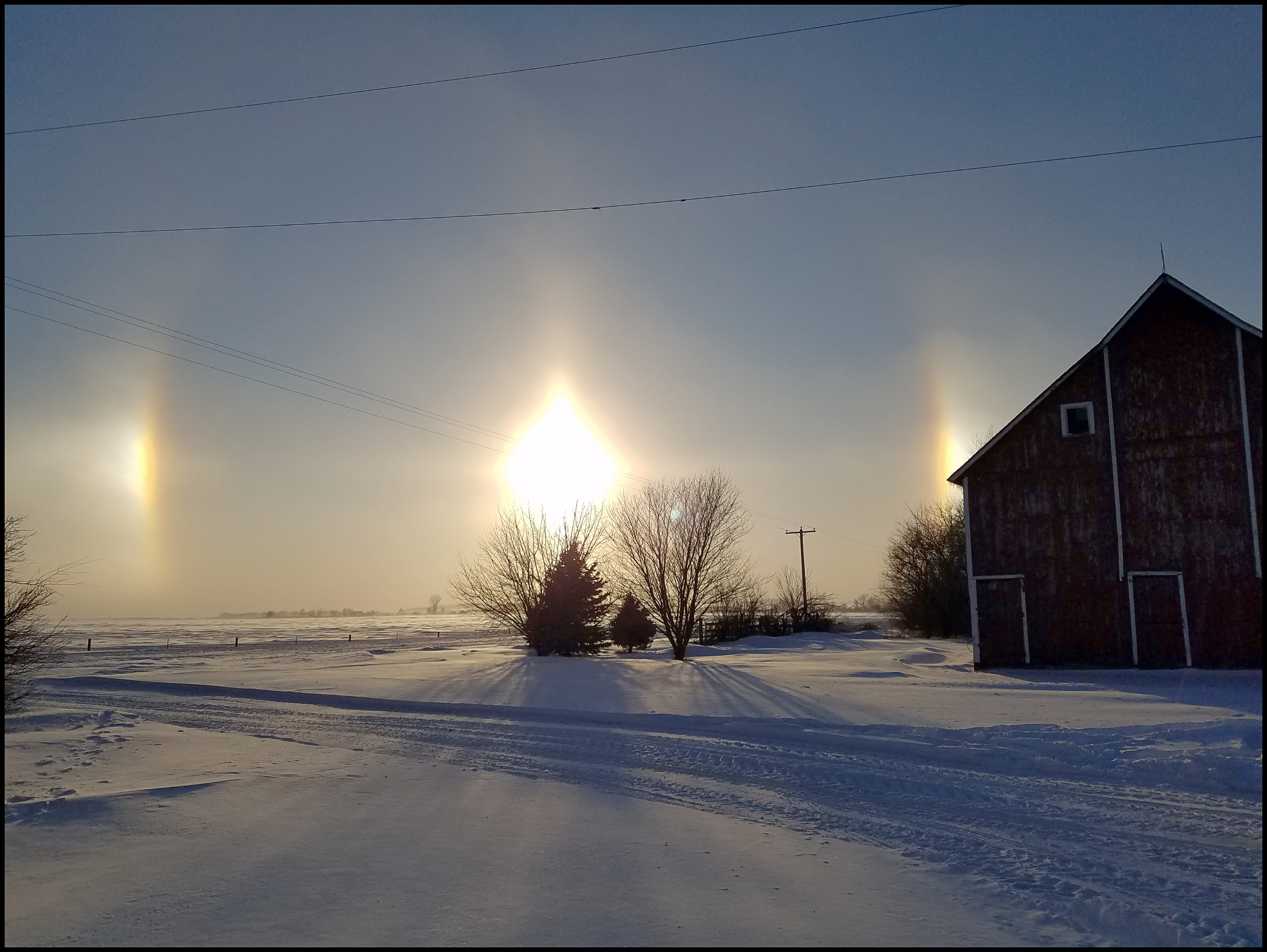 Sundogs Midwest Winter