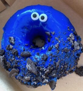 Elmo Donut at Hurts Donuts Midwest Spring Break