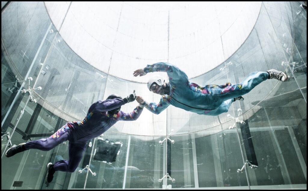 skydiver indoors