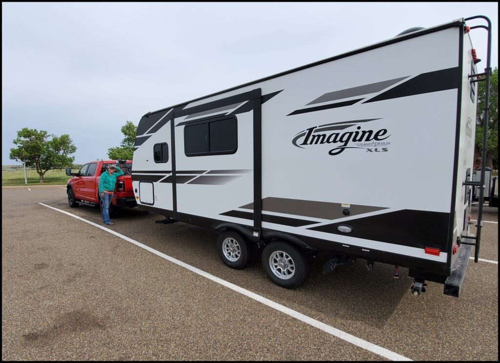 rest area trailer parking traveling out west in an RV