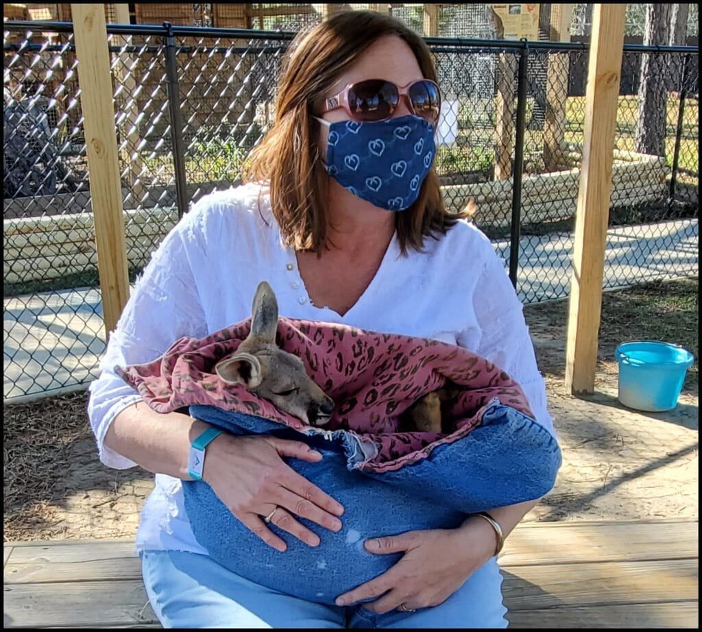 Sara with kangaroo