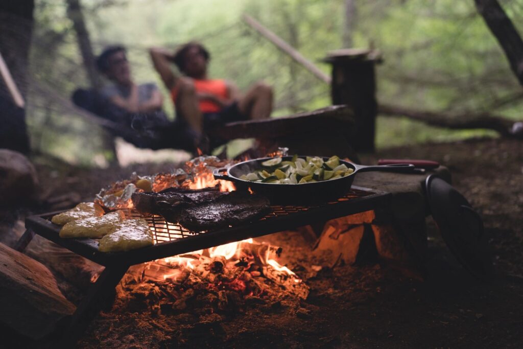 cooking and camping