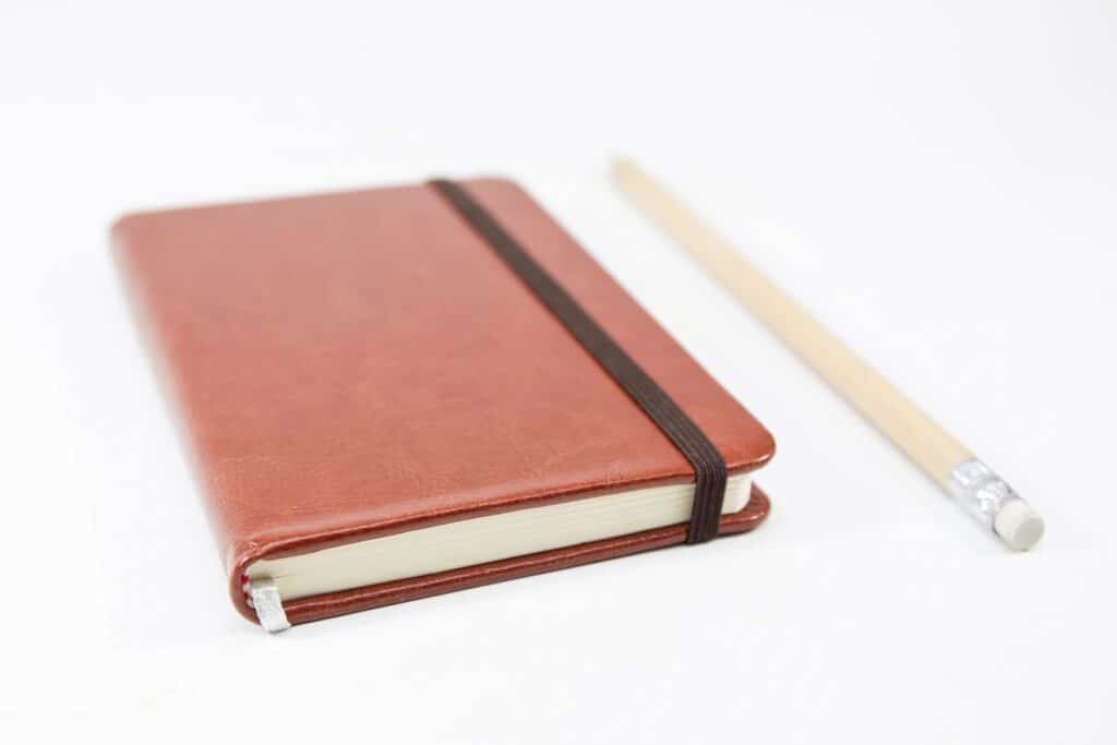 notebook and pencil