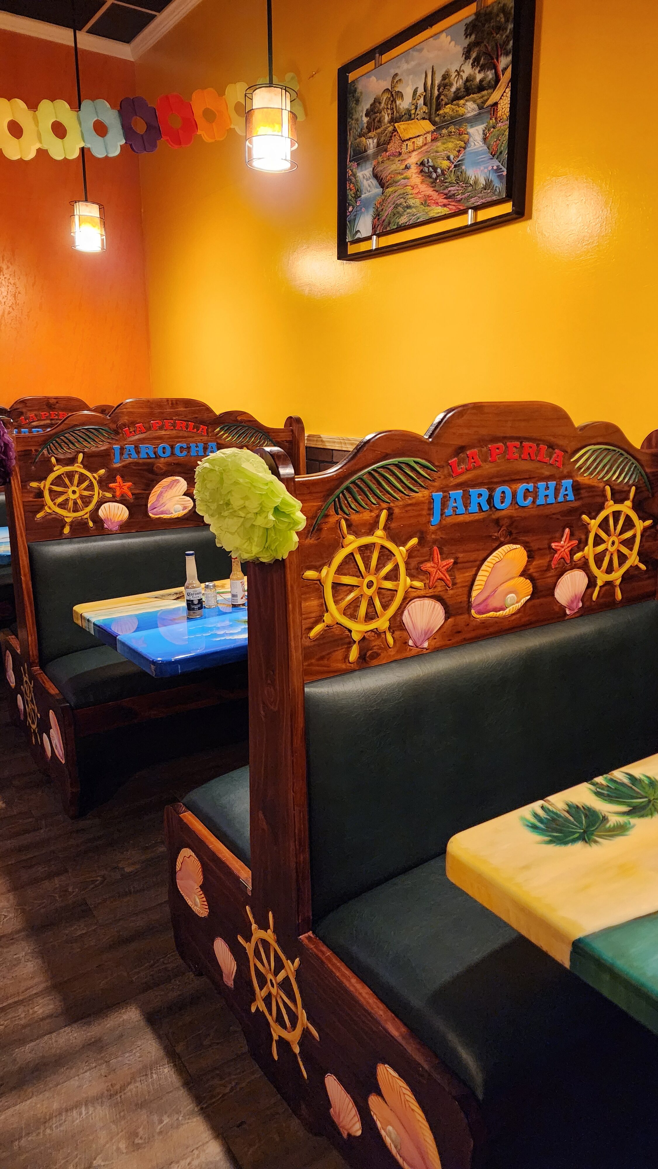 Mexican booth in restaurant