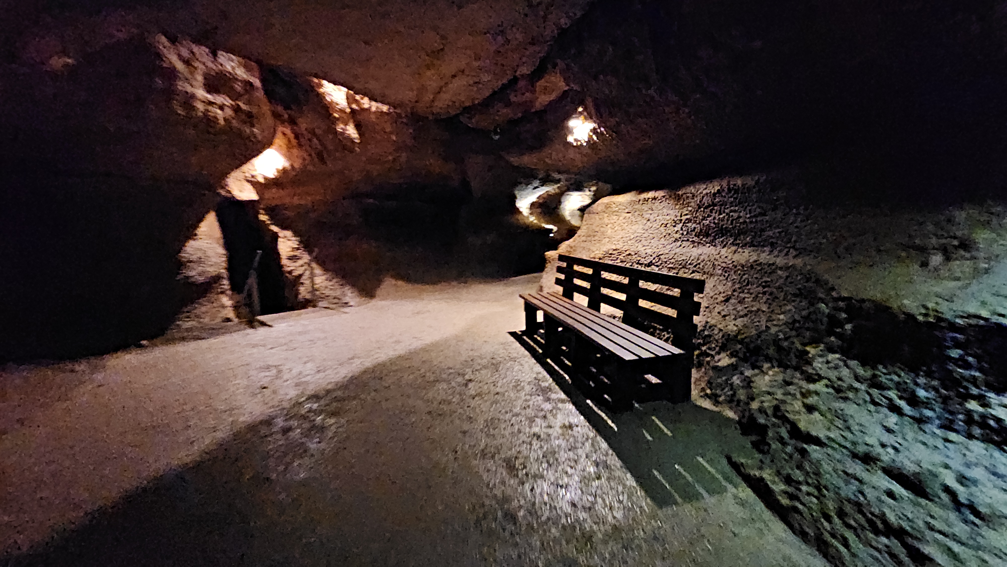 bench in cave