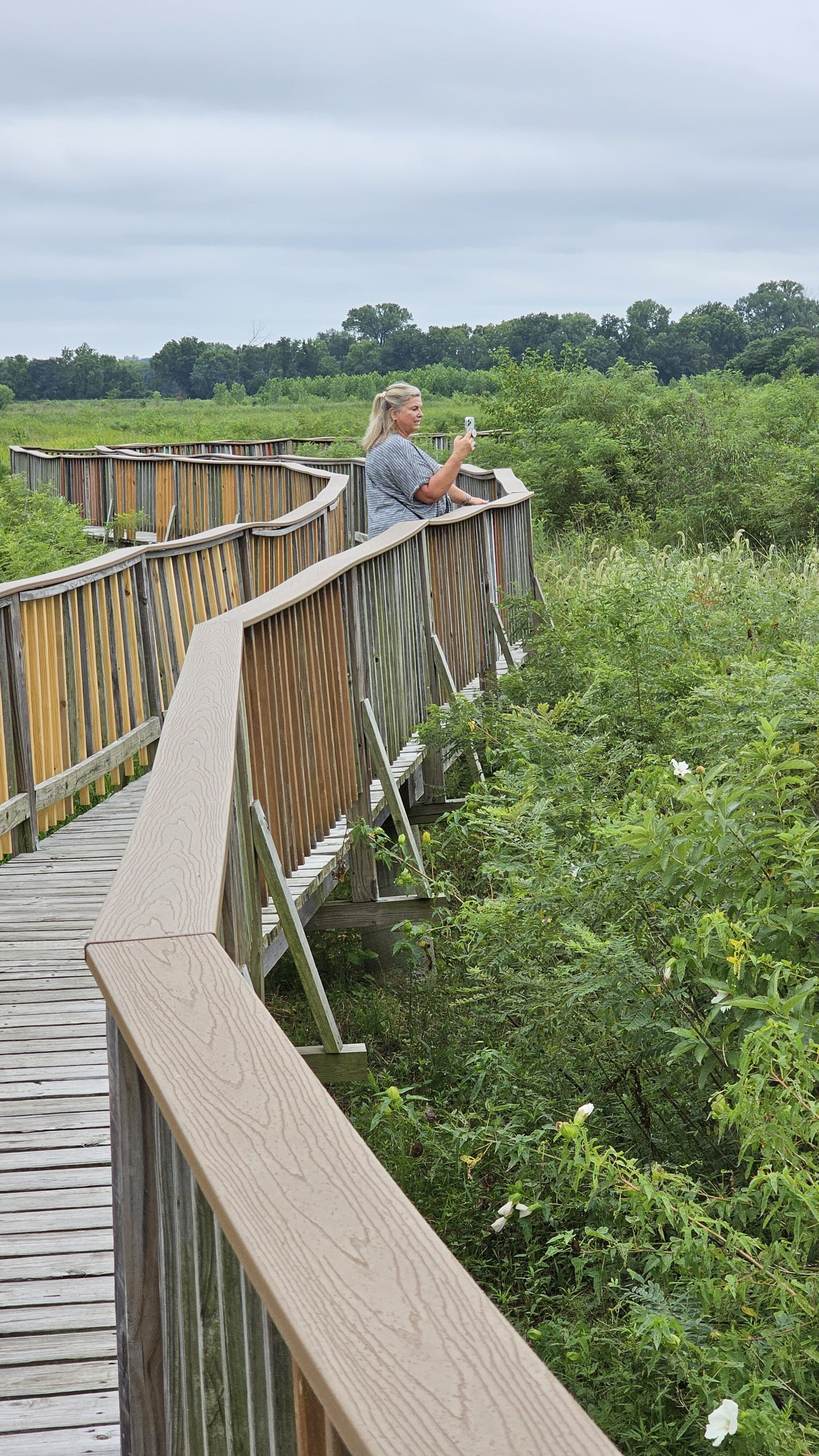 woman on boardwalk