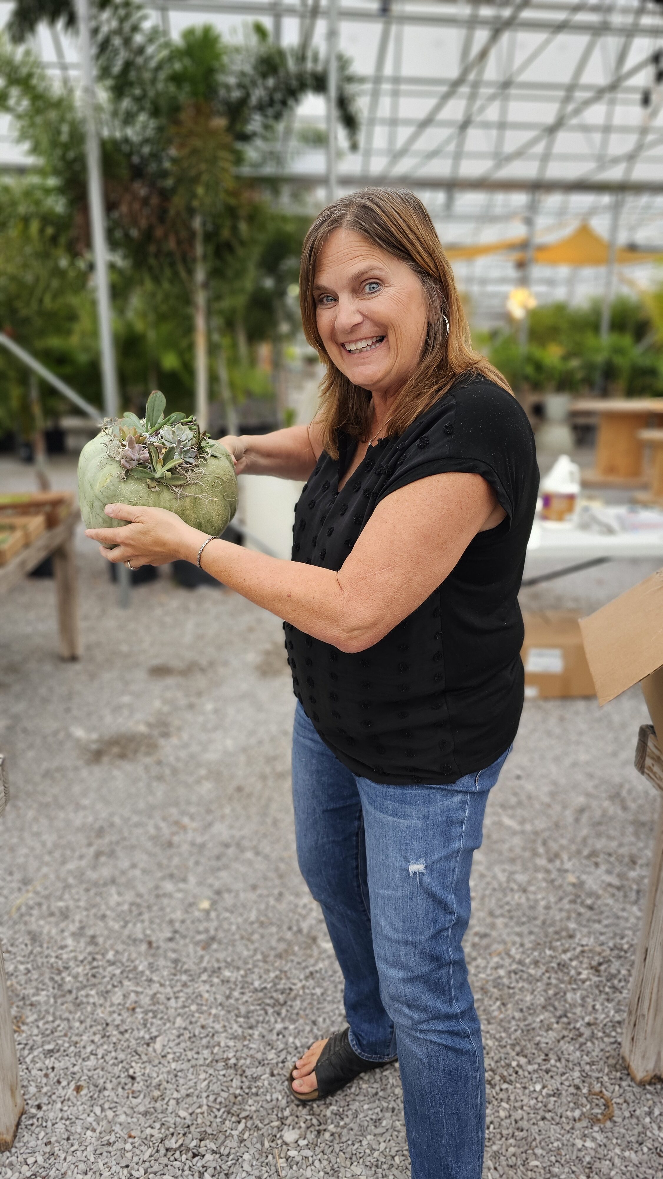 woman with succulent dubois county