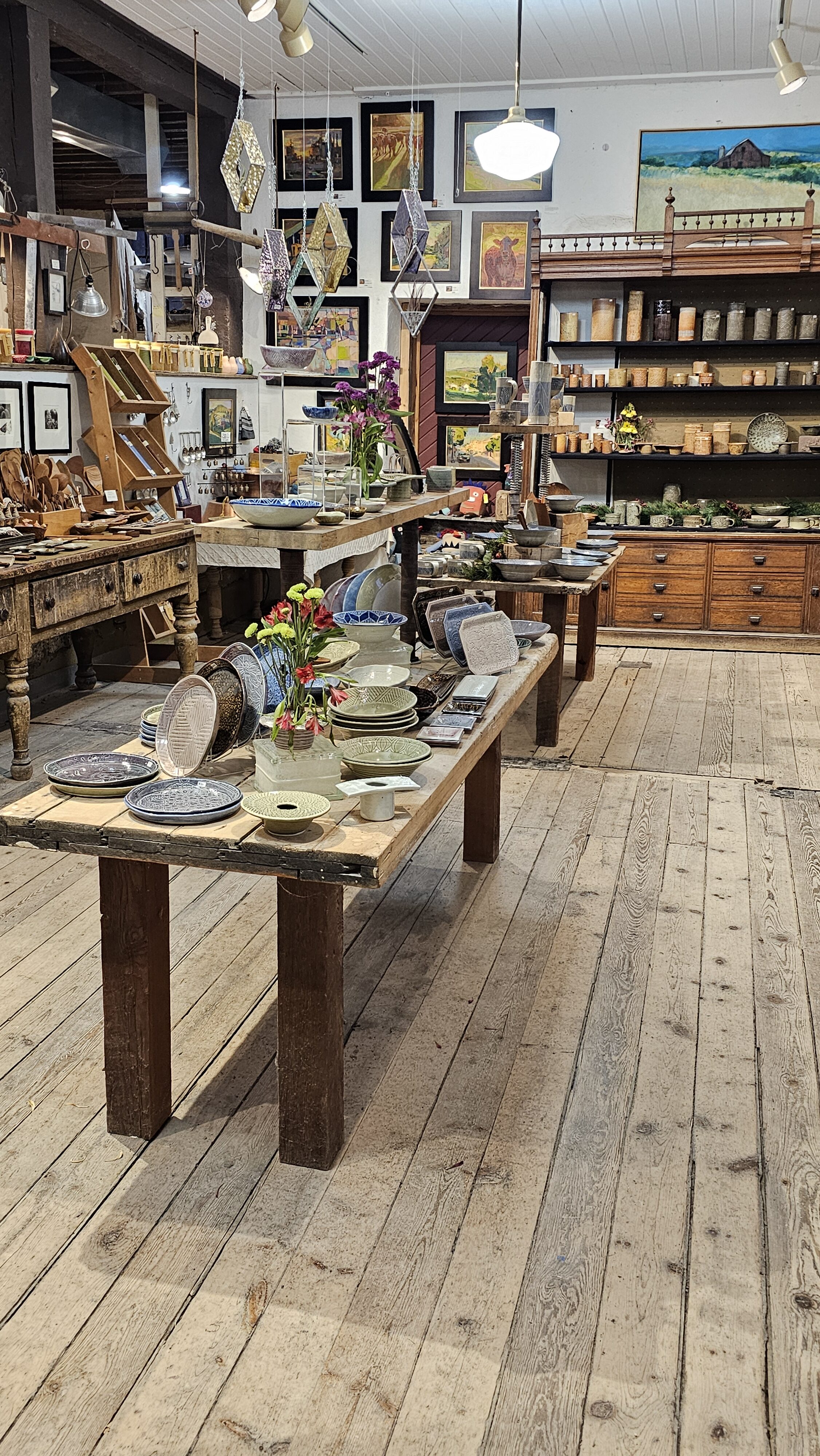 pottery on table