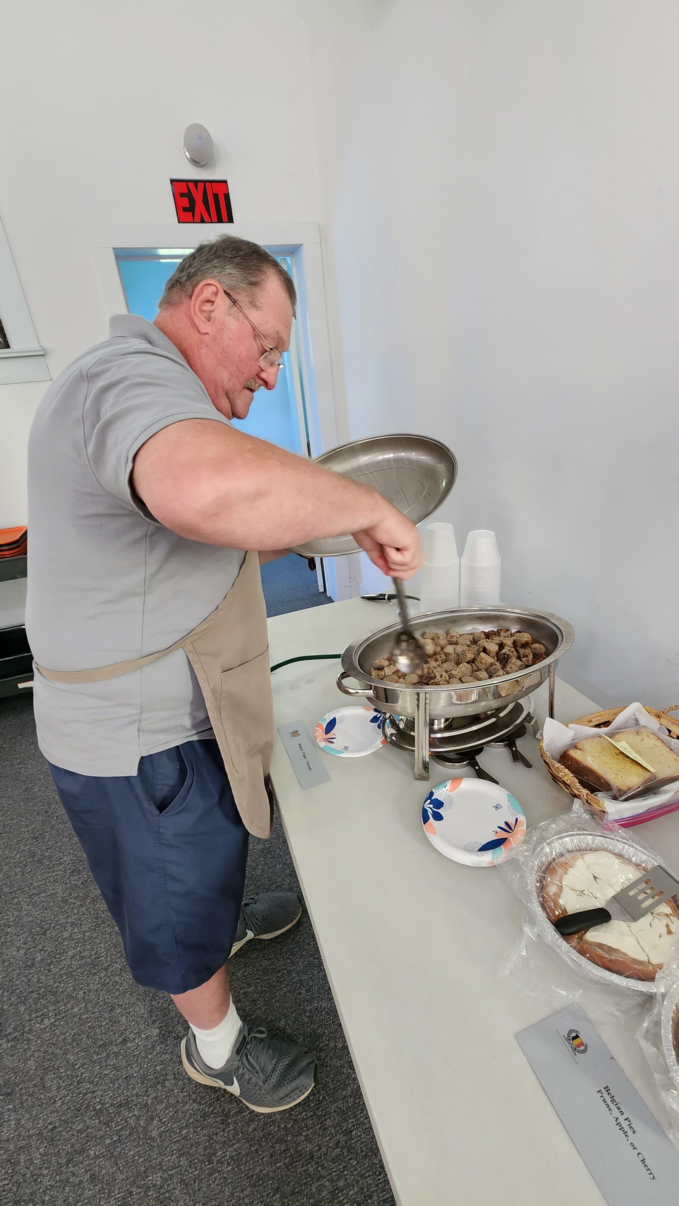 cooking Belgian food in Door county