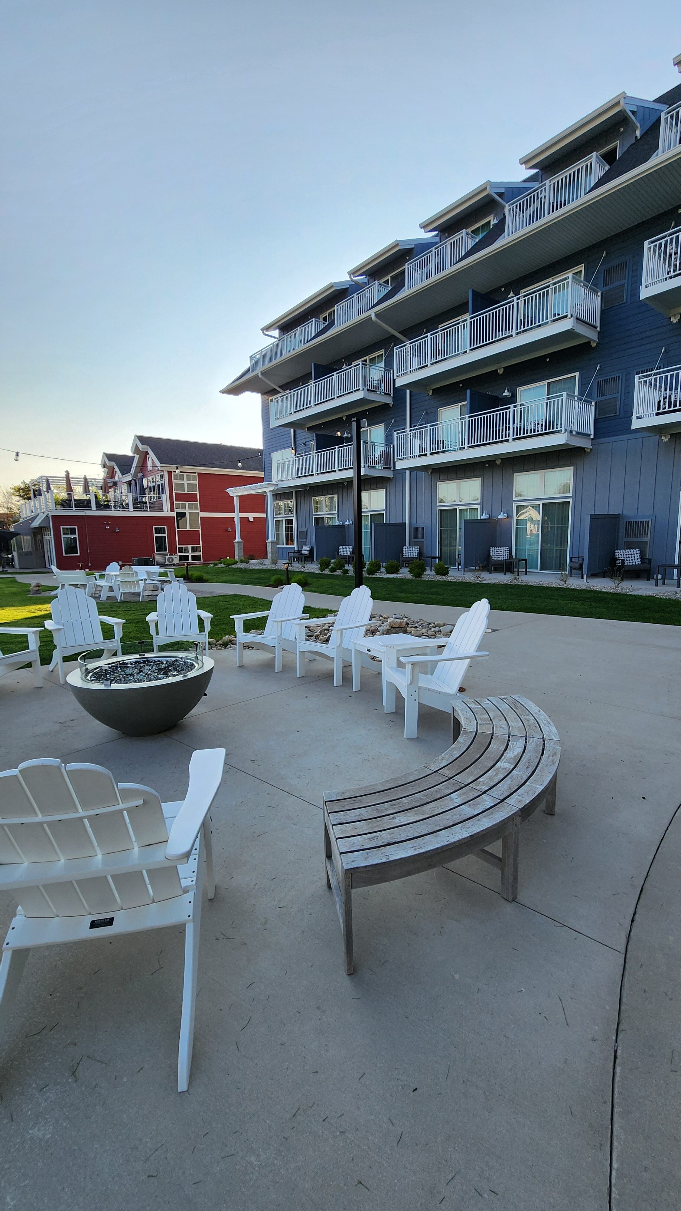 chairs around fire pit