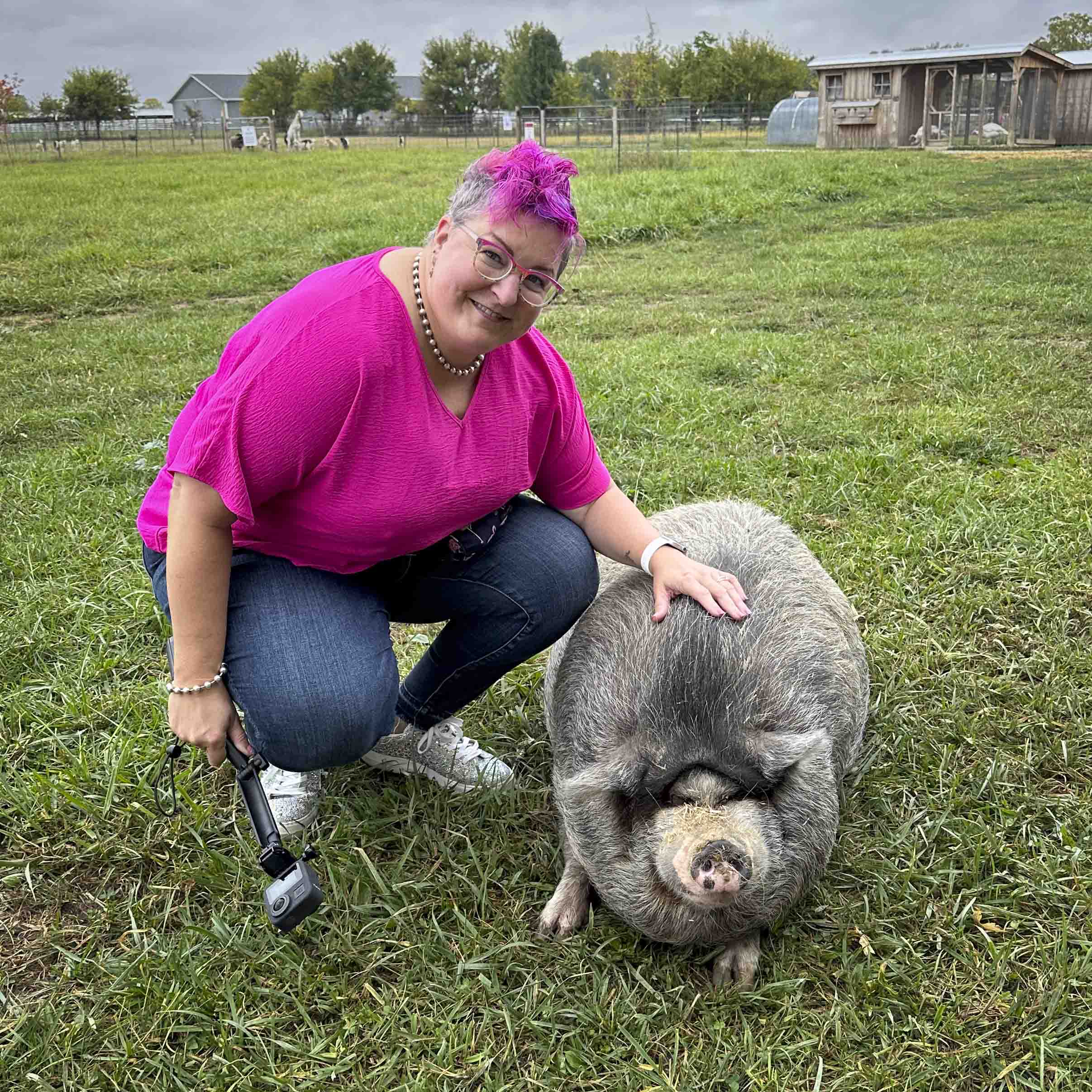 woman with pig