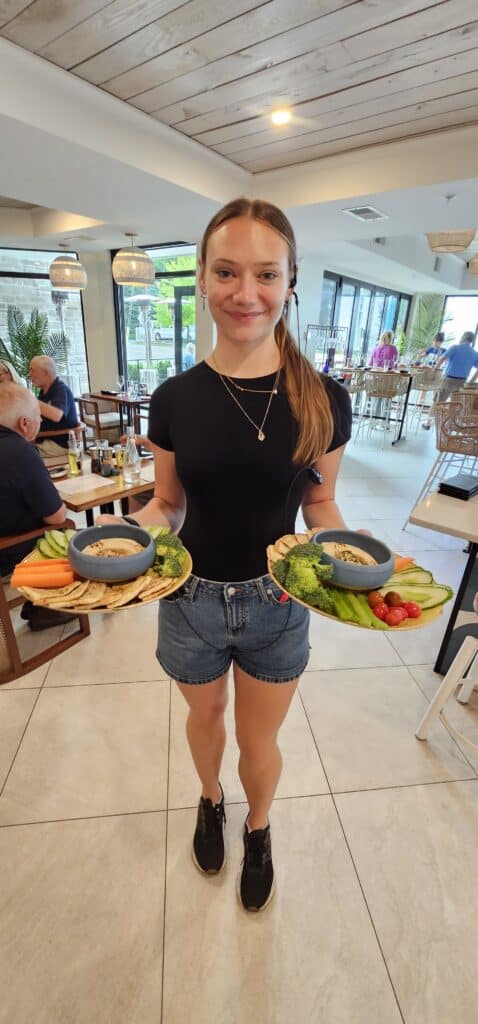 server with a smile