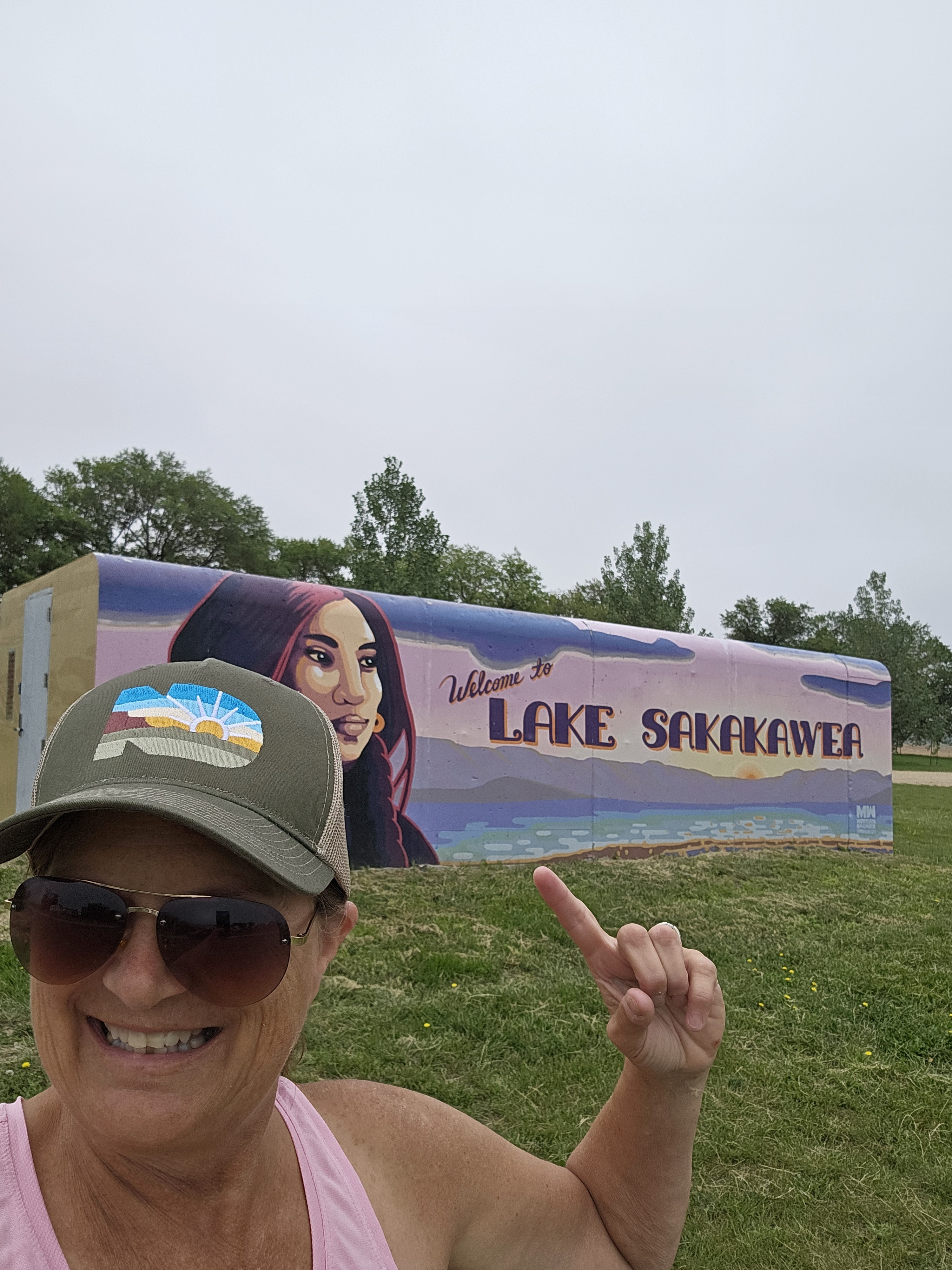 Lake Sakakawea mural Tobacco Gardens North Dakota