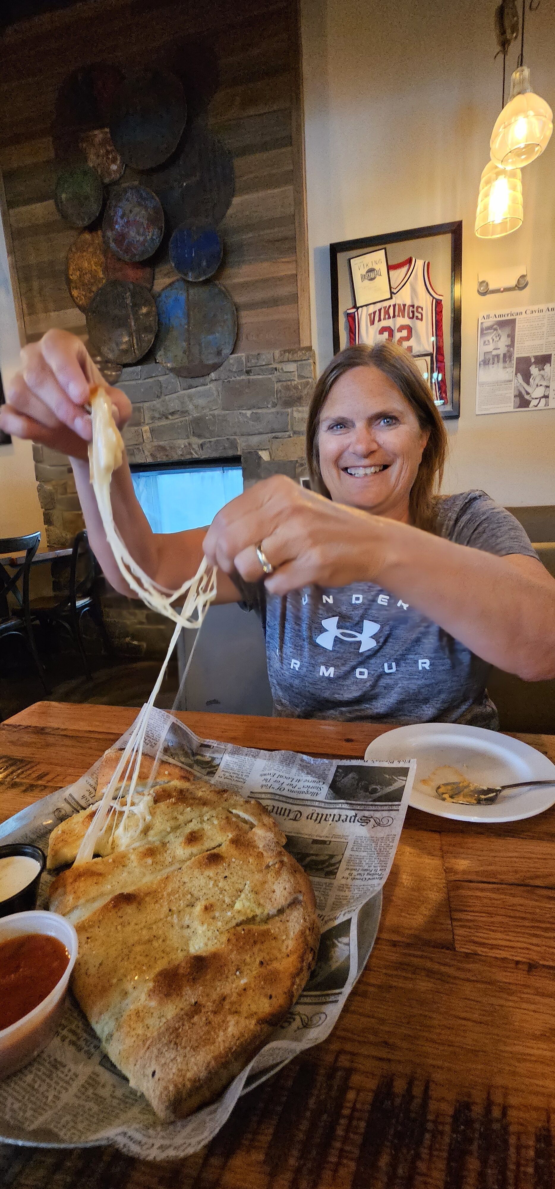 cheesy bread and Sara Watford city