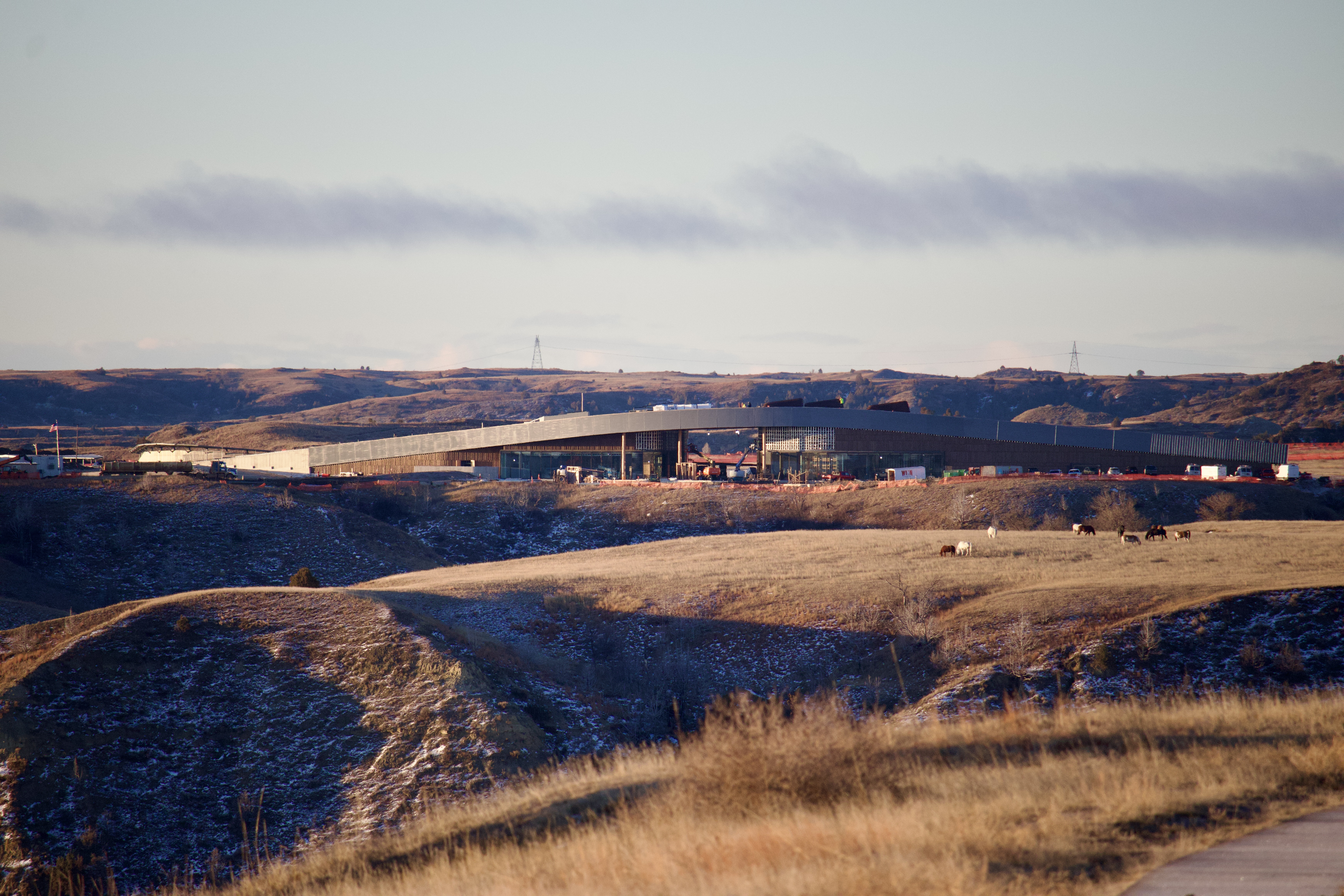 Theodore Roosevelt Presidential Library with horses