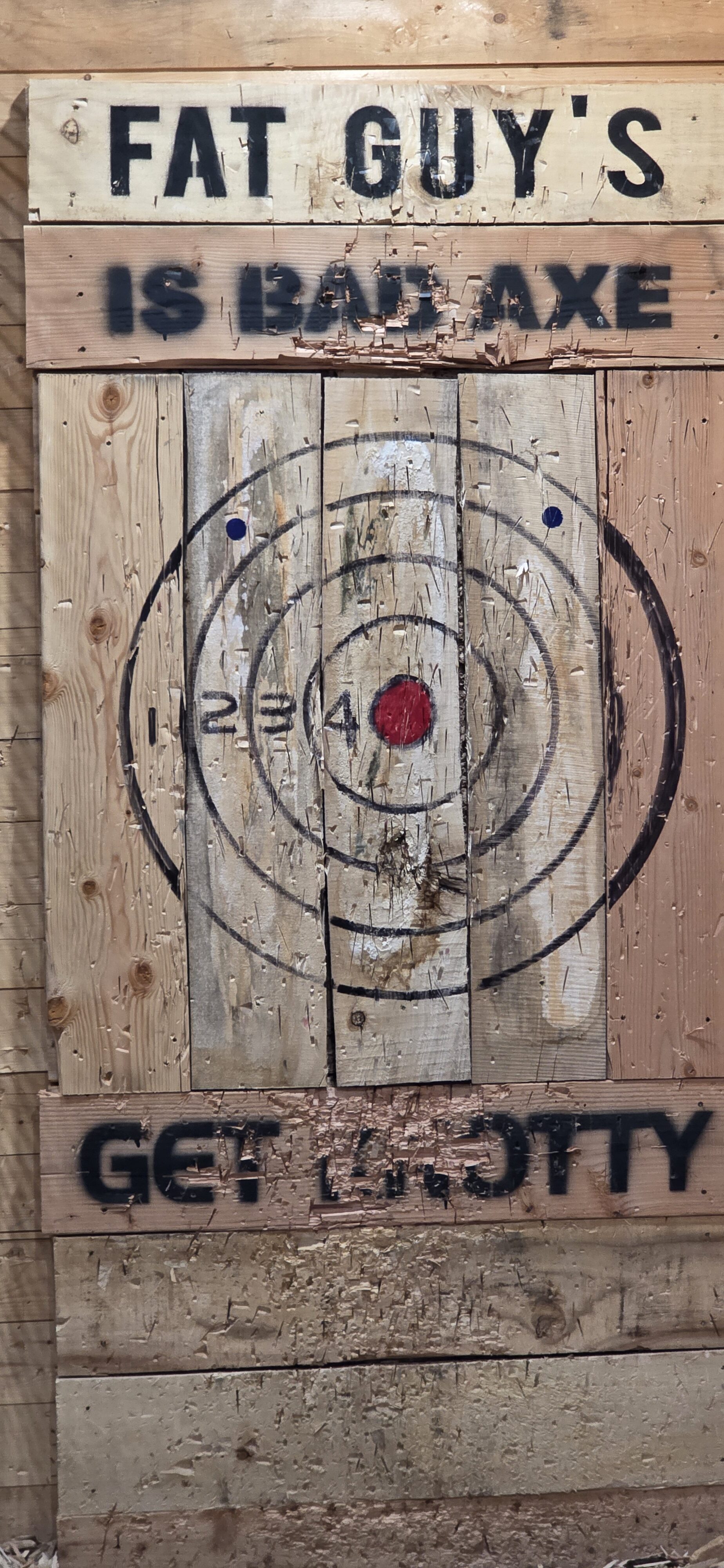Axe throwing at Fat Guy's Pub and Grub In Auburn, Iowa