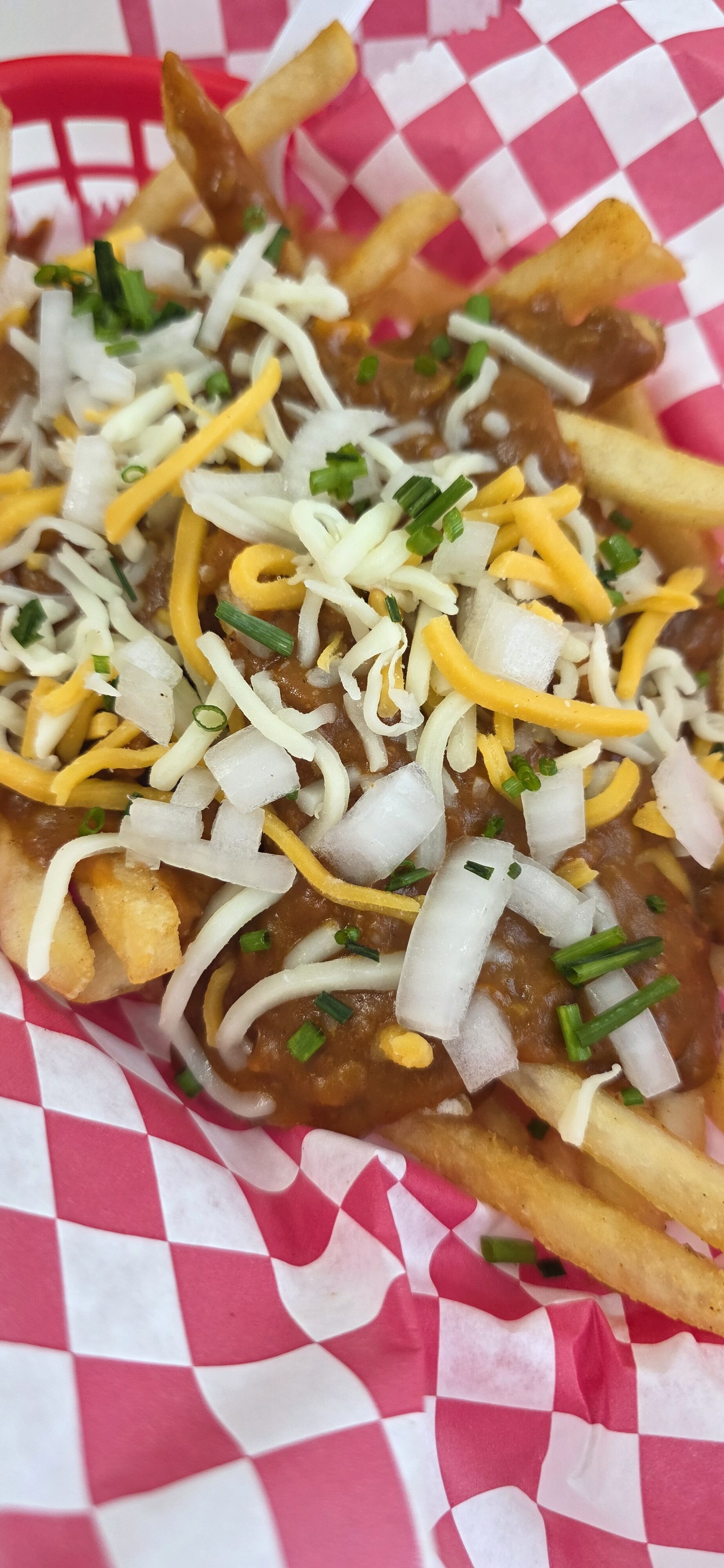 Chili fries Houdini's Soda Fountain - Lake View, Iowa