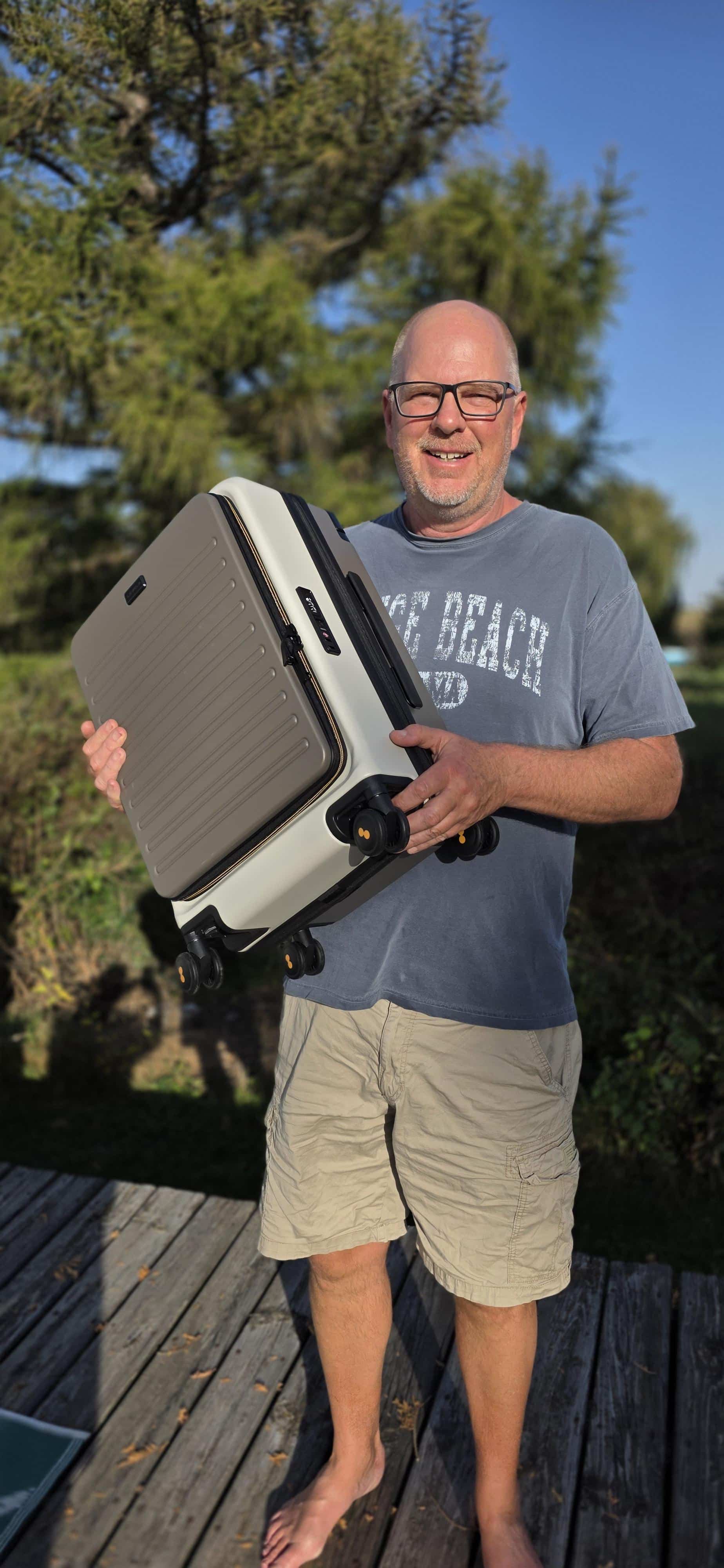 man with suitcase